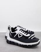 Love Moschino - Hvide sporty flatform-sneakers med logo-Sort