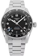 Longines Herreur L3.802.4.53.6 Spirit Zulu Time Sort/Stål Ø39 mm