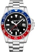 Stührling Original Herreur 3965.2 Aquadiver Sort/Stål Ø42 mm