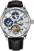 Stührling Original Herreur 3918.1 Legacy Sølvfarvet/Læder Ø42.5 mm
