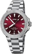 Oris Herreur 01 733 7766 4158-07 8 22 05PEB Aquis Rød/Stål Ø41.5 mm