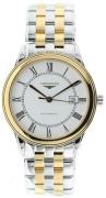 Longines Herreur L4.984.3.21.7 Flagship Hvid/Gul guldtonet stål Ø40
