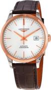 Longines Herreur L2.821.5.72.2 Record Sølvfarvet/Læder Ø40 mm