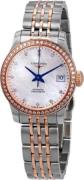 Longines Dameur L2.320.5.89.7 Record Hvid/18 karat rosa guld Ø26 mm