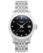 Longines Dameur L2.320.4.57.6 Record Sort/Stål Ø26 mm