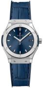 Hublot Dameur 581.NX.7170.LR Classic Fusion Blå/Læder Ø33 mm