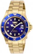 Invicta Herreur 26974 Pro Diver Blå/Gul guldtonet stål Ø40 mm