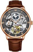 Stührling Original Herreur 3925.3 Legacy Skeletskåret/Læder Ø40 mm