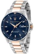 Maserati Herreur R8853140003 Sfida Blå/Rosaguldtonet stål Ø44 mm