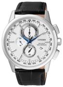 Citizen Herreur AT8110-11A Radio Controlled Hvid/Læder Ø43 mm