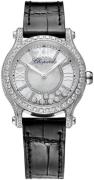 Chopard Dameur 274891-1008 Happy Sport Sølvfarvet/Læder Ø36 mm