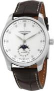 Longines Herreur L2.909.4.77.3 Master Sølvfarvet/Læder Ø40 mm