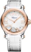 Chopard Dameur 278582-6009 Happy Sport Hvid/Læder Ø36 mm