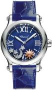 Chopard Dameur 278559-3011 Happy Sport Blå/Læder Ø36 mm