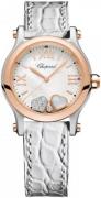 Chopard Dameur 278590-6005 Happy Sport Hvid/Læder Ø30 mm
