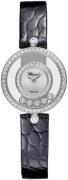 Chopard Dameur 203957-1214 Happy Diamonds Hvid/Læder Ø25.8 mm