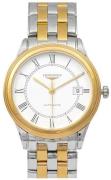 Longines Herreur L4.974.3.21.7 Flagship Hvid/Gul guldtonet stål