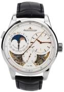 Jaeger LeCoultre Herreur 6043420 Duometre Sølvfarvet/Læder Ø40.5 mm