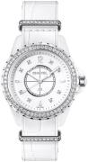 Chanel Dameur H4190 J12 Hvid/Læder Ø33 mm