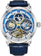 Stührling Original Herreur 371A.02 Legacy Skeletskåret/Læder Ø45