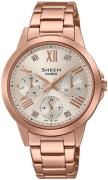Casio Dameur SHE-3516PG-9AUEF Sheen Sølvfarvet/Rosaguldtonet stål
