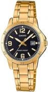 Casio Dameur LTP-V004G-1BUDF Classic Sort/Gul guldtonet stål Ø35 mm