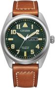 Citizen Herreur BM8560-11XE Titanium Grøn/Læder Ø42 mm