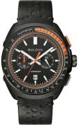 Bulova Herreur 98B428 Racer Sort/Læder Ø42 mm