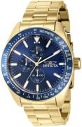 Invicta Herreur 38967 Aviator Blå/Gul guldtonet stål Ø45 mm