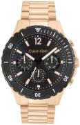 Calvin Klein Herreur 25200315 Sport Sort/Rosaguldtonet stål Ø44 mm