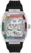 Philipp Plein Herreur PWBAA1423 The Skeleton Sølvfarvet/Gummi