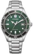 Citizen Herreur AW1828-80X Eco Drive Grøn/Stål Ø36.8 mm
