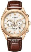 Citizen Herreur CA4593-15A Eco Drive Hvid/Læder Ø41 mm