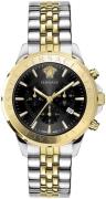 Versace Herreur VEV602223 Signature Sort/Gul guldtonet stål Ø44 mm