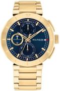 Tommy Hilfiger Herreur 1792118 Lorenzo Blå/Gul guldtonet stål Ø44