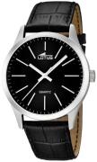 Lotus Herreur 15961/3 Minimalist Sort/Læder Ø42 mm