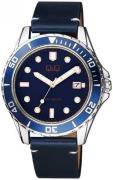 Q&Q Herreur A172J322Y Classic Blå/Læder Ø43 mm
