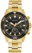 Bulova Herreur 98A248 Classic Sort/Gul guldtonet stål Ø42 mm