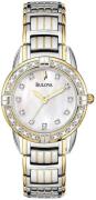 Bulova Dameur 98R125 Diamond Hvid/Gul guldtonet stål Ø28 mm