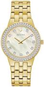 Bulova Dameur 98X124 Crystal Hvid/Gul guldtonet stål Ø30 mm