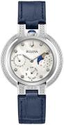 Bulova Dameur 96R237 Rubaiyat Hvid/Læder Ø35 mm