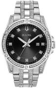 Bulova Herreur 96K105 Crystal Sort/Stål Ø43 mm