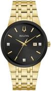 Bulova Herreur 97D127 Diamond Sort/Gul guldtonet stål Ø40 mm