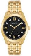 Bulova Herreur 97D113 Diamond Sort/Gul guldtonet stål Ø40 mm