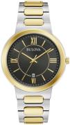 Bulova Herreur 98B368 Classic Sort/Gul guldtonet stål Ø41 mm