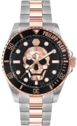 Philipp Plein Herreur PWOAA0822 The Skull Sort/Stål Ø44 mm