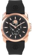 Philipp Plein Herreur PWLAA0222 The Skull Sort/Gummi Ø40 mm