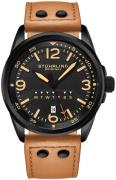 Stührling Original Herreur 447A.04 Aviator Sort/Læder Ø44 mm
