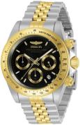 Invicta Herreur 30992 Speedway Sort/Gul guldtonet stål Ø39.5 mm