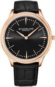 Stührling Original Herreur 3984.4 Symphony Sort/Læder Ø41 mm